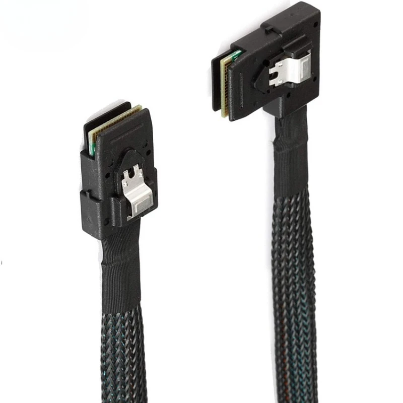 

ADT-Link MINI SAS SFF-8087 Cable – 180 Degree Left Bend 12G High-Speed Connector for Servers