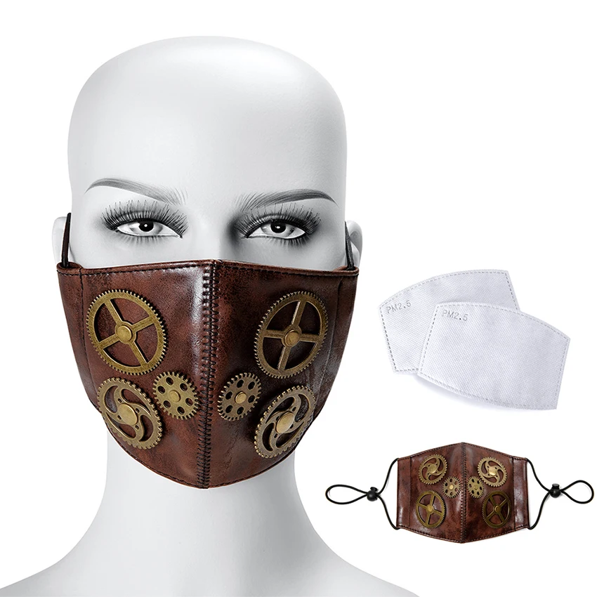 Steampunk Reusable Mask Virus Face Women Protective Disposable Funny Mouth Cosplay Anime Anonymous Halloween Carnival Gas Masks