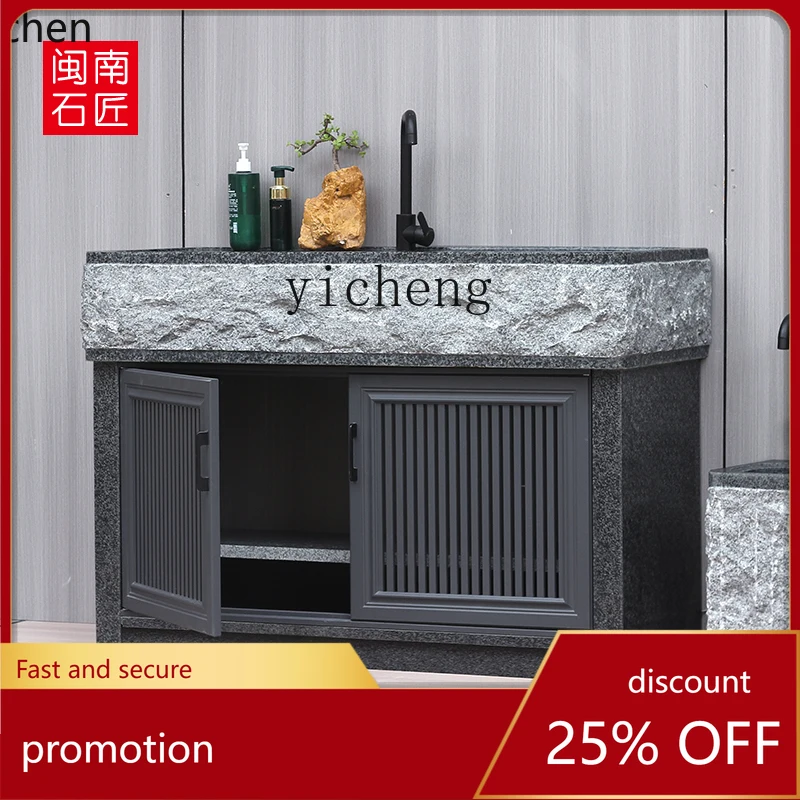 HYS outdoor granite laundry pool outdoor courtyard washbasin balcony whole stone integrated pool