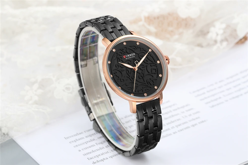 Ladies CURREN Simple Fashion Casual Clock Stainless Steel Quartz Waterproof Watch Relogio Feminino