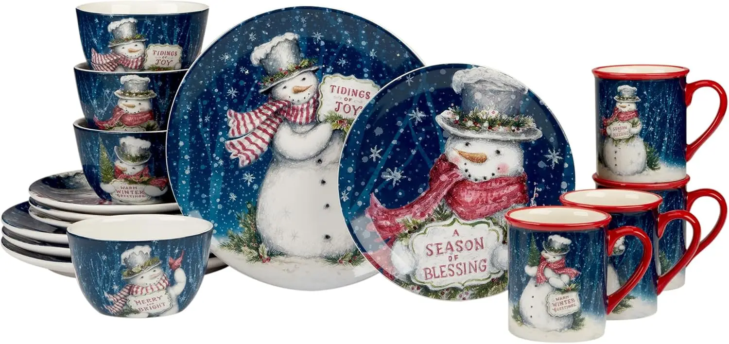 

Набор столовой посуды Snowman Greetings, 16 предметов, 4 шт.