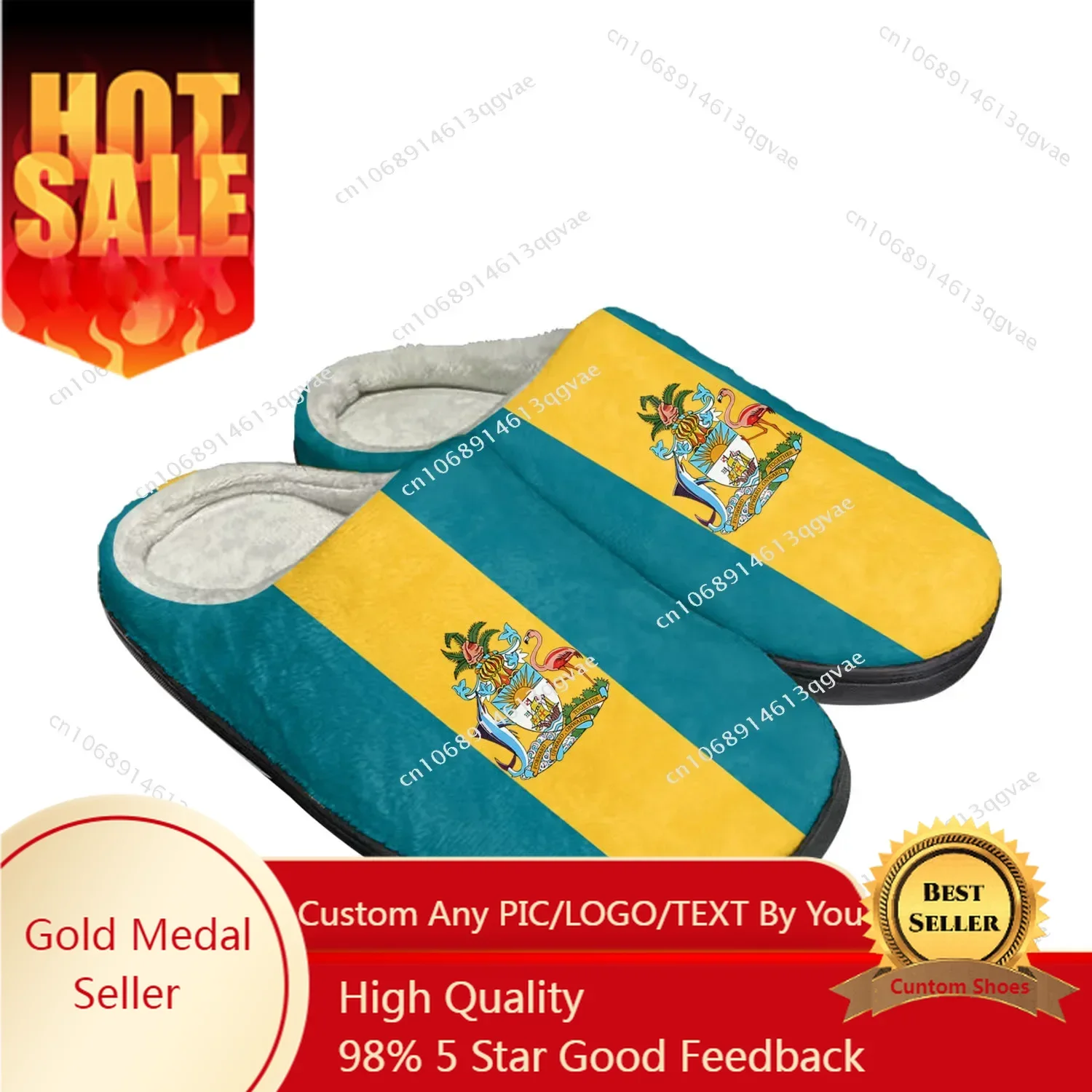 

Bahamian Flag Home Cotton Custom Slippers Mens Womens Sandals Bahamas Plush Bedroom Casual Keep Warm Shoes Thermal Slipper