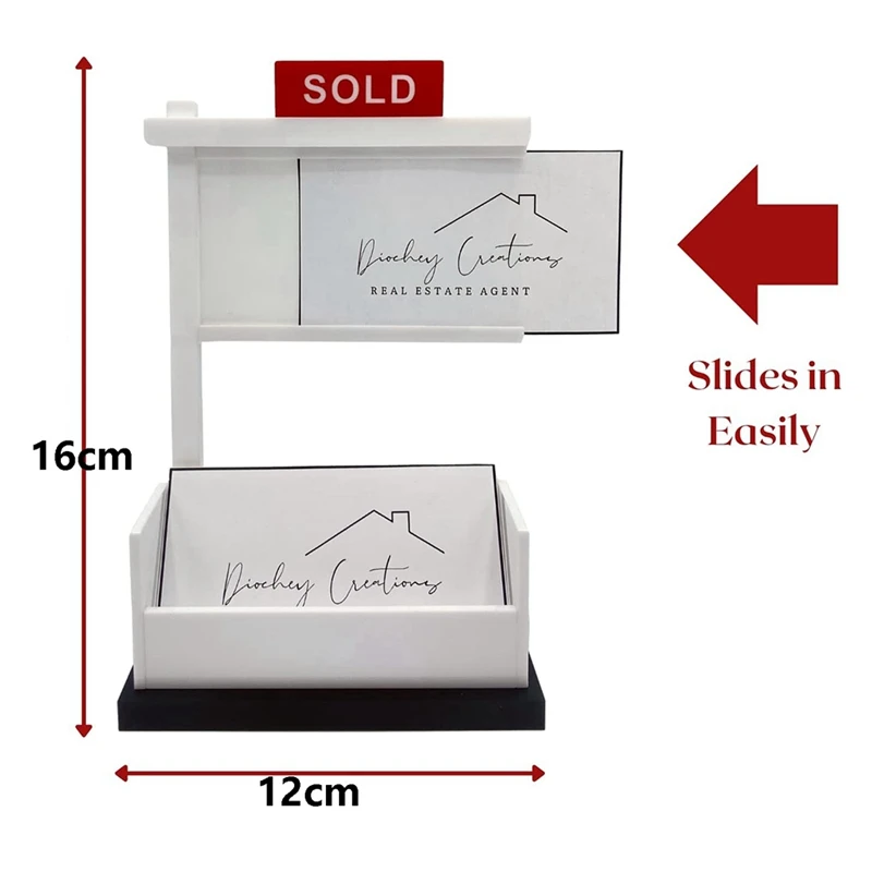 1 Piece Name Card Holder Acrylic For Realtor Display Your Own Personalized Business Cards Real Estate