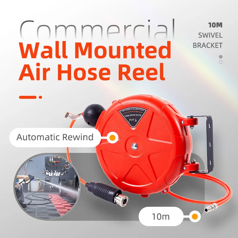 10m-air-hose-reel-automatic-rewind-commercial-wall-mounted-swivel-bracket-quick-coupler-included-air-compressor-accessories
