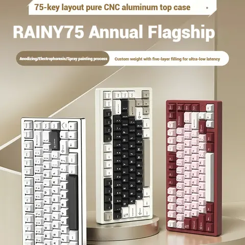 Bezprzewodowa klawiatura gamingowa Bluetooth RAINY75 z aluminiową obudową, kontroler esportowy, idealny prezent na urodziny i deszczowe dni.