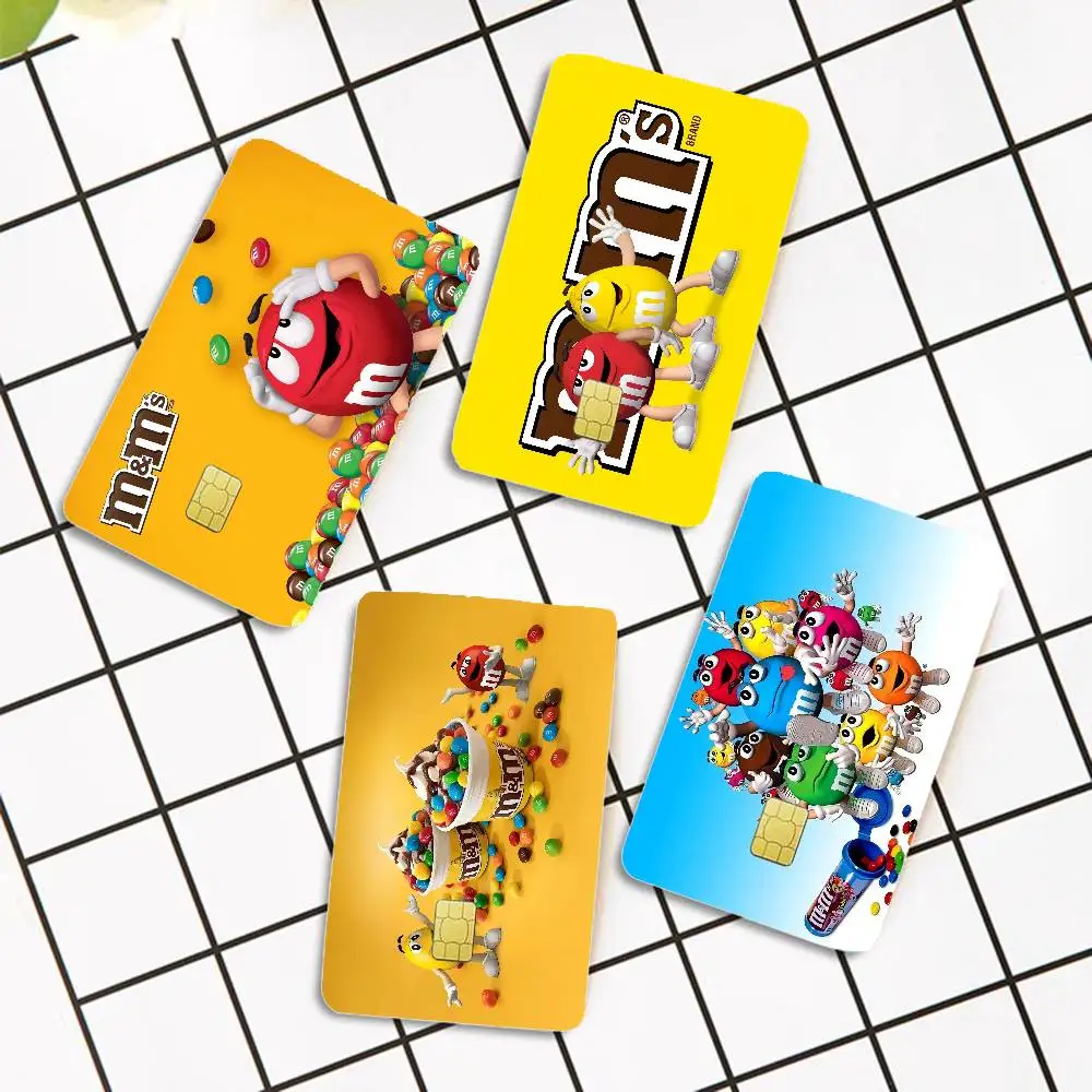 Cinta adhesiva decorativa con diseño de oso de dibujos animados de M&M'S de chocolate para la parte frontal de tarjetas de crédito y débito grandes
