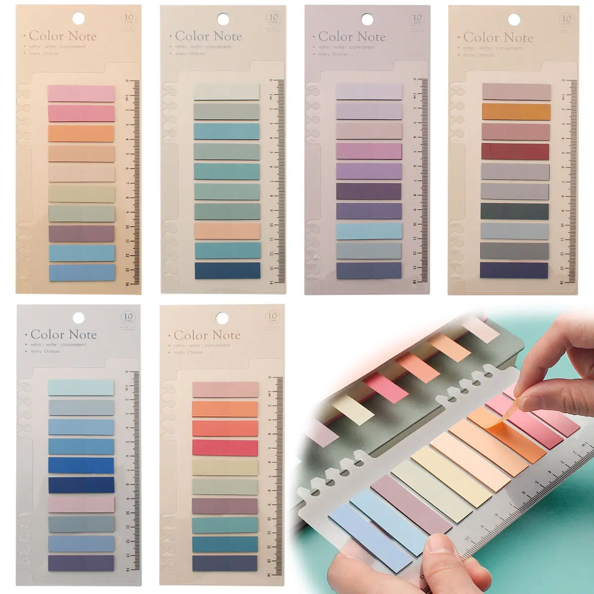 Transparent Colorful Index Creative Memo Pads with Index Tabs Notes Classify Files Flags Posted It Planner Stickers Organization
