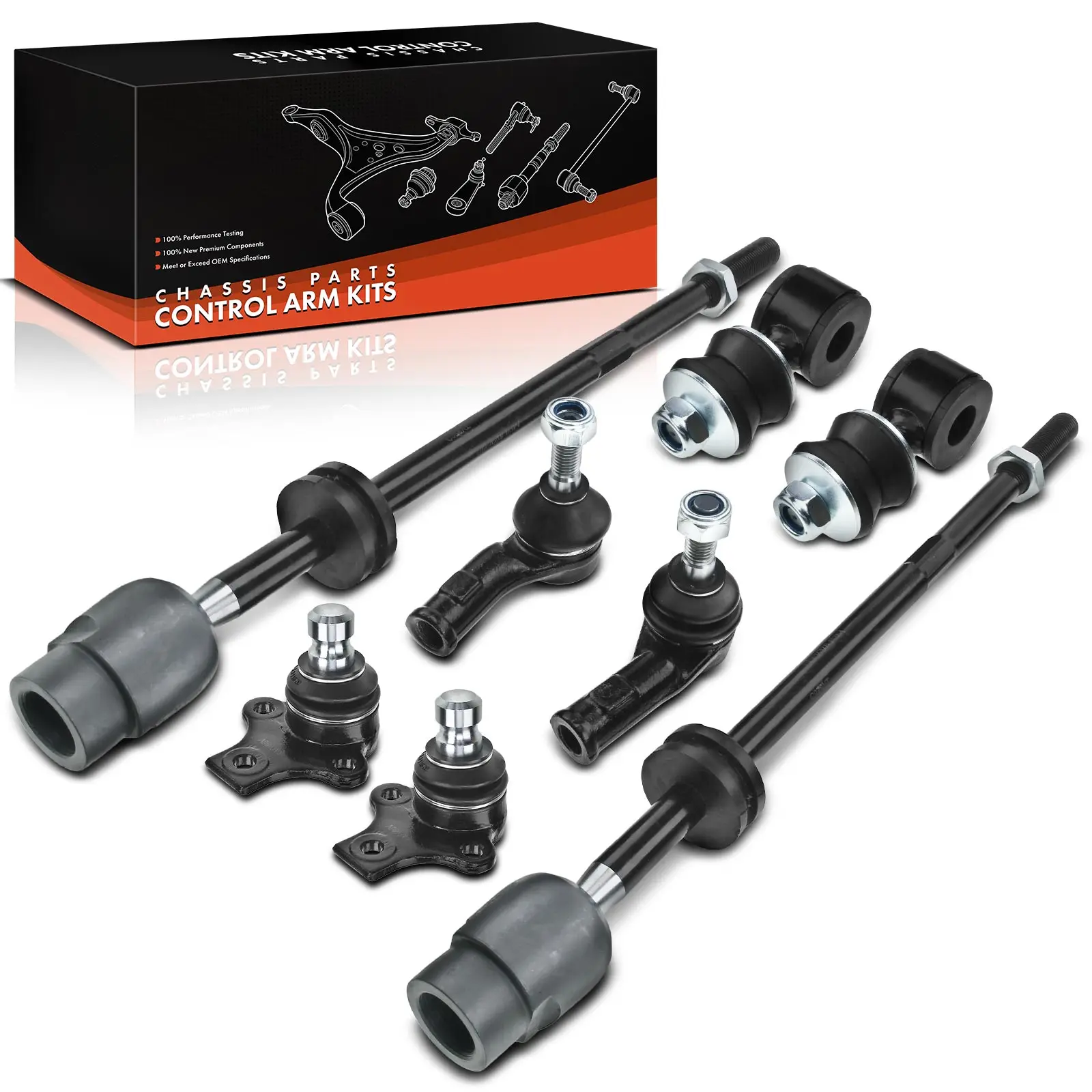 Frankberg 8-delige draagarmset vooras linker vleugel voor VW Golf 2 19E Polo 6KV2 Jetta 2 165 Seat Ibiza 6K1 191411315B