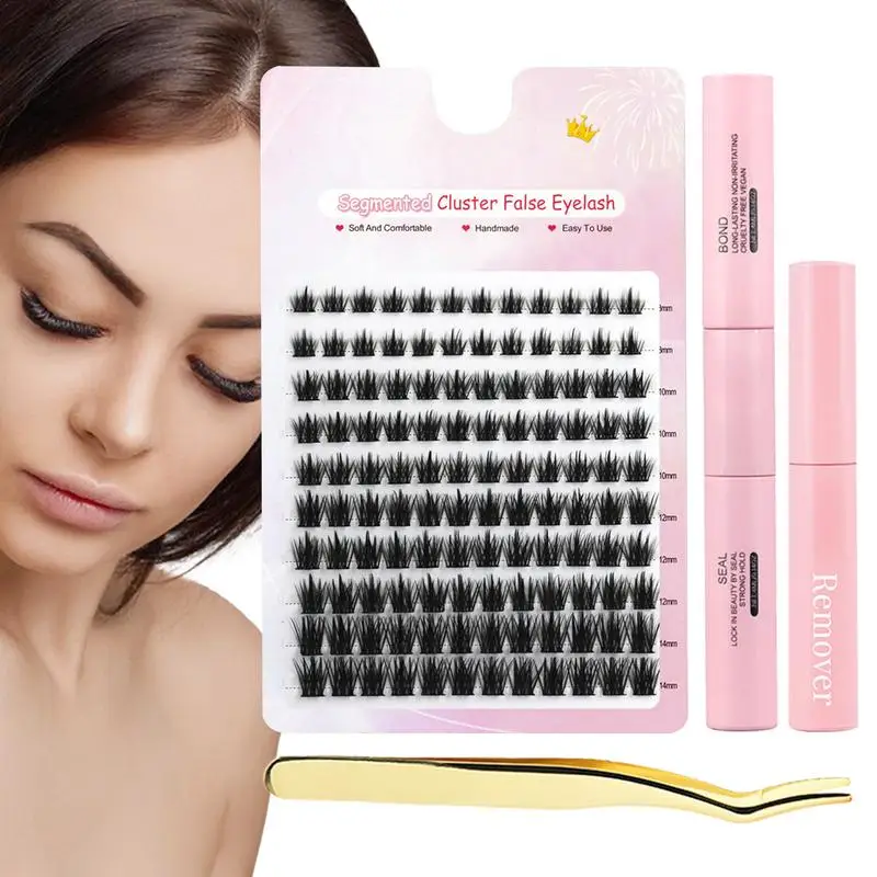 Kit de extensiones de pestañas, set de 120 piezas para pegar y sellar, herramientas de maquillaje, accesorios de pegamento