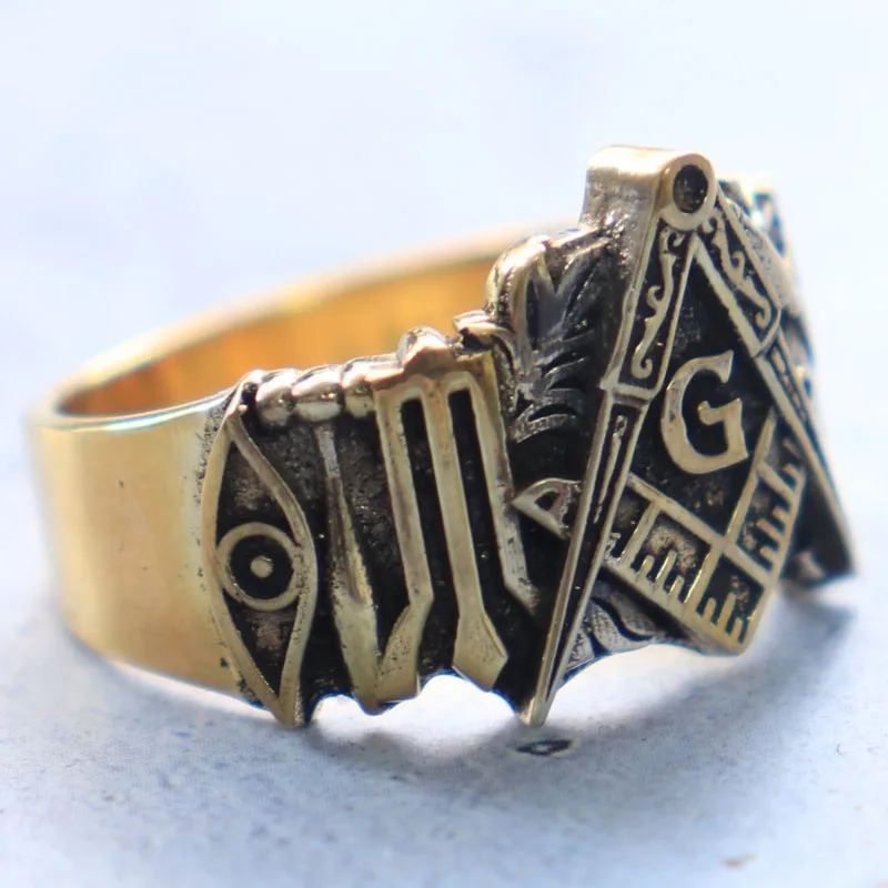 10 جرام ميسون رجل خاتم الذهب رجالي الفن الديني الإغاثة 925 الصلبة الفضة الاسترليني أحجام مختلفة 9-13