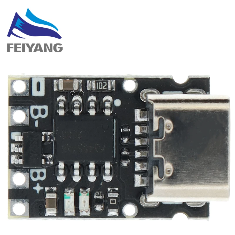 TP4057 1A lithium battery charging board module Polymer battery Type-C port with protection,over TP4056