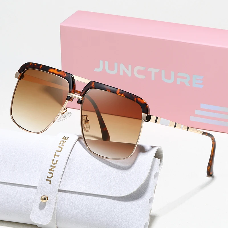 JUNCTURE أزياء النساء النظارات الشمسية اللباس نظارات شمسية إطار كبير التدرج سيدة نظارات حزب هدايا العيد النظارات الشمسية للنساء