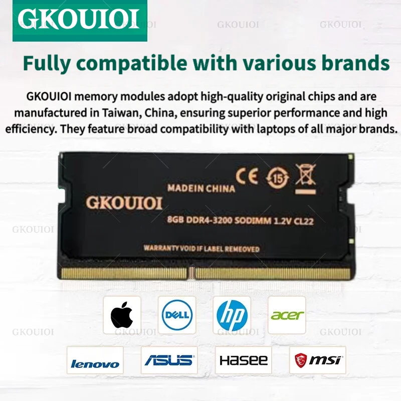 GKOUIOI DDR4 Memoria Ram 4GB 8GB 16GB 32GB 2133 2400 2666 3200MHz 1.2V 260pin RAM PC4 Laptop Notebook Sodimm Memory - view 3