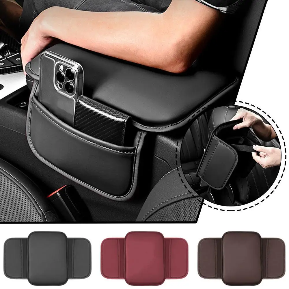 Car Armrest Box Cushion Cotton Elbow Rest Non-slip Silicone Universal Heightening Extended Pad Car Center Armrest Box Cover