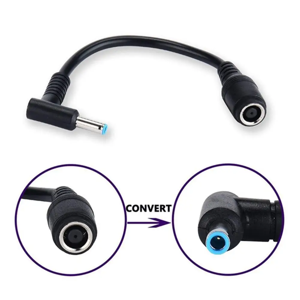 1 szt. 7,4 mm do 4,5 mm konwerter ładowarki prądu stałego świetny zamiennik adaptera DC kabel łączący do HP Dell niebieskie porady