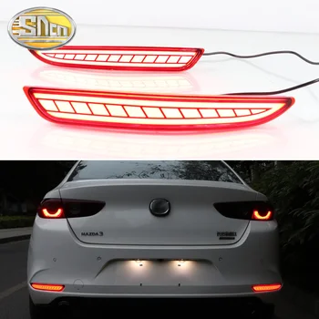 3-in-1 functions LED reflector lamp rear fog lamp bumper light brake light dynamic turn signal for Mazda 3 Sedan 2020 2021 Axela