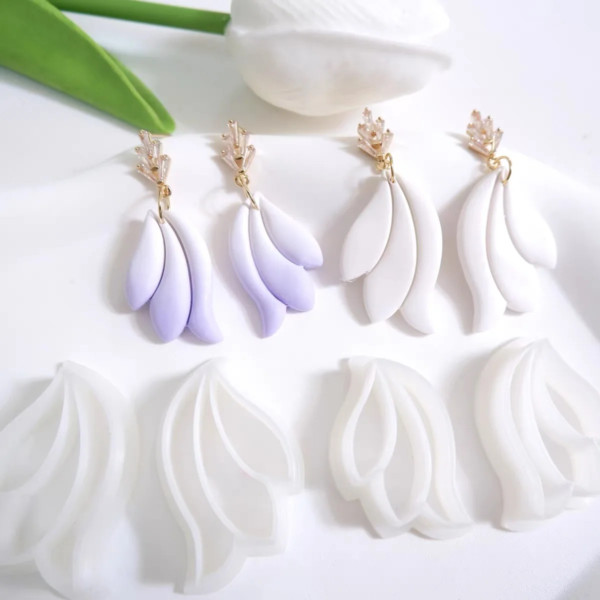 Soft Pottery Earrings Polymer Clay Mold Irregular Geometric Shape/Lotus Flower Clay Cutter DIY Jewelry Pendant Pottery Tools