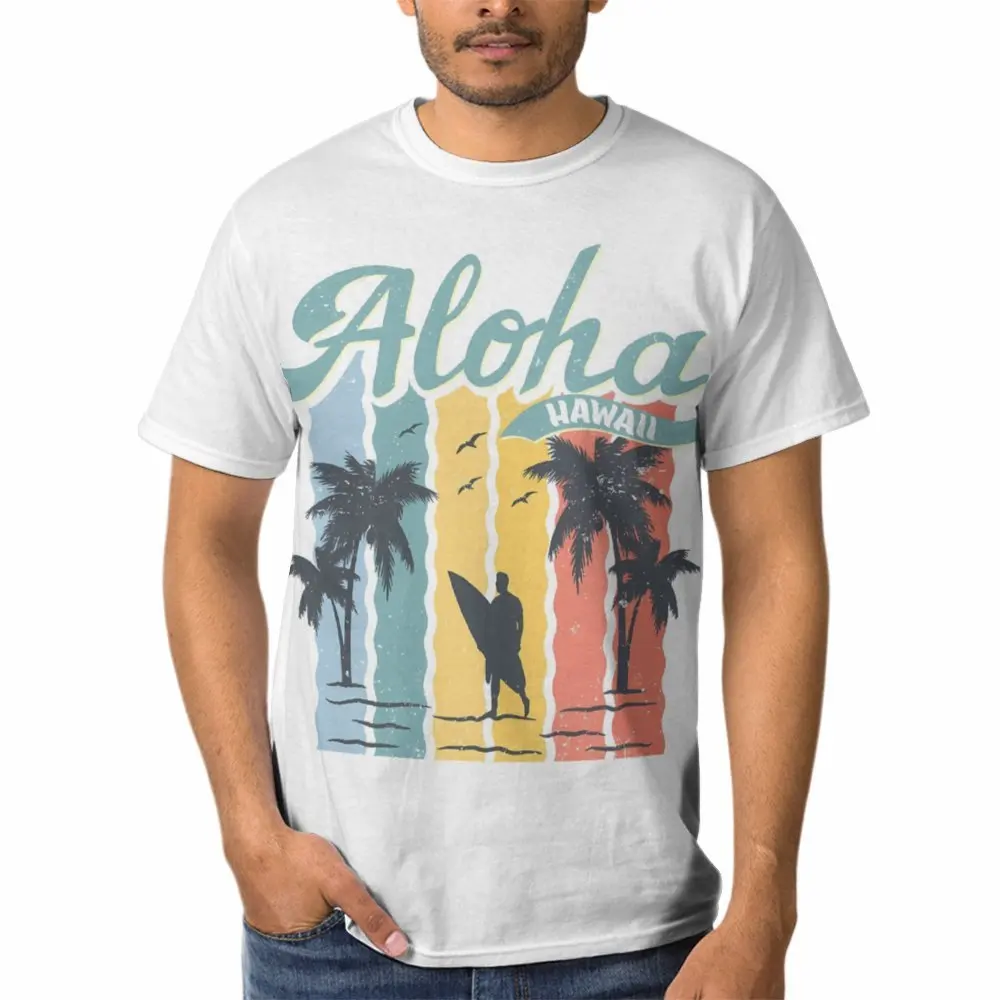 Hawaiian Palm Trees T Shirt For Men Summer Beach Vacation 3d Print T Shirts Short Sleeve Tops Cool Street Button Lapel Blouse