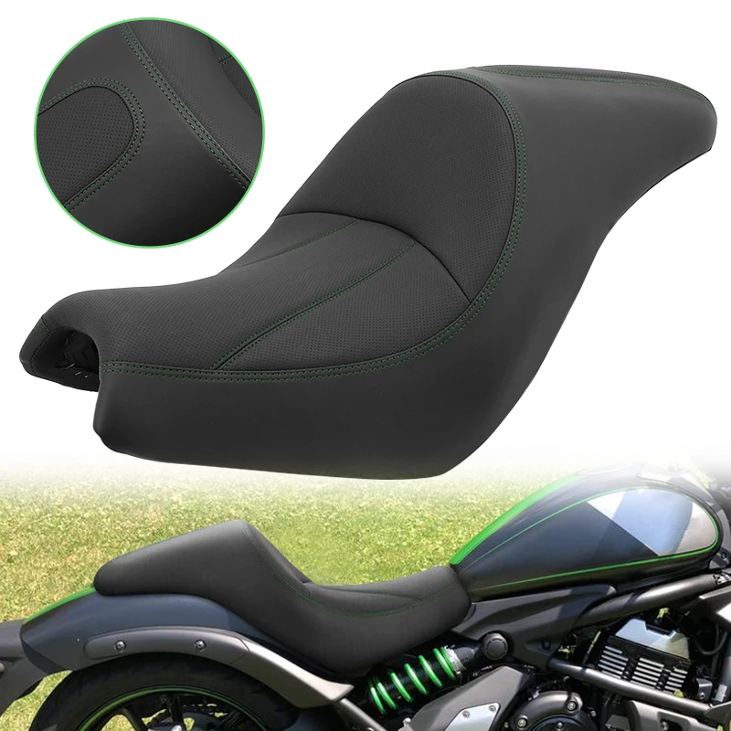 Motorcycle Low Profile Driver Covers Seat Cushion PU Leather For Kawasaki Vulcan S650 VN650 EN650 2015-2023