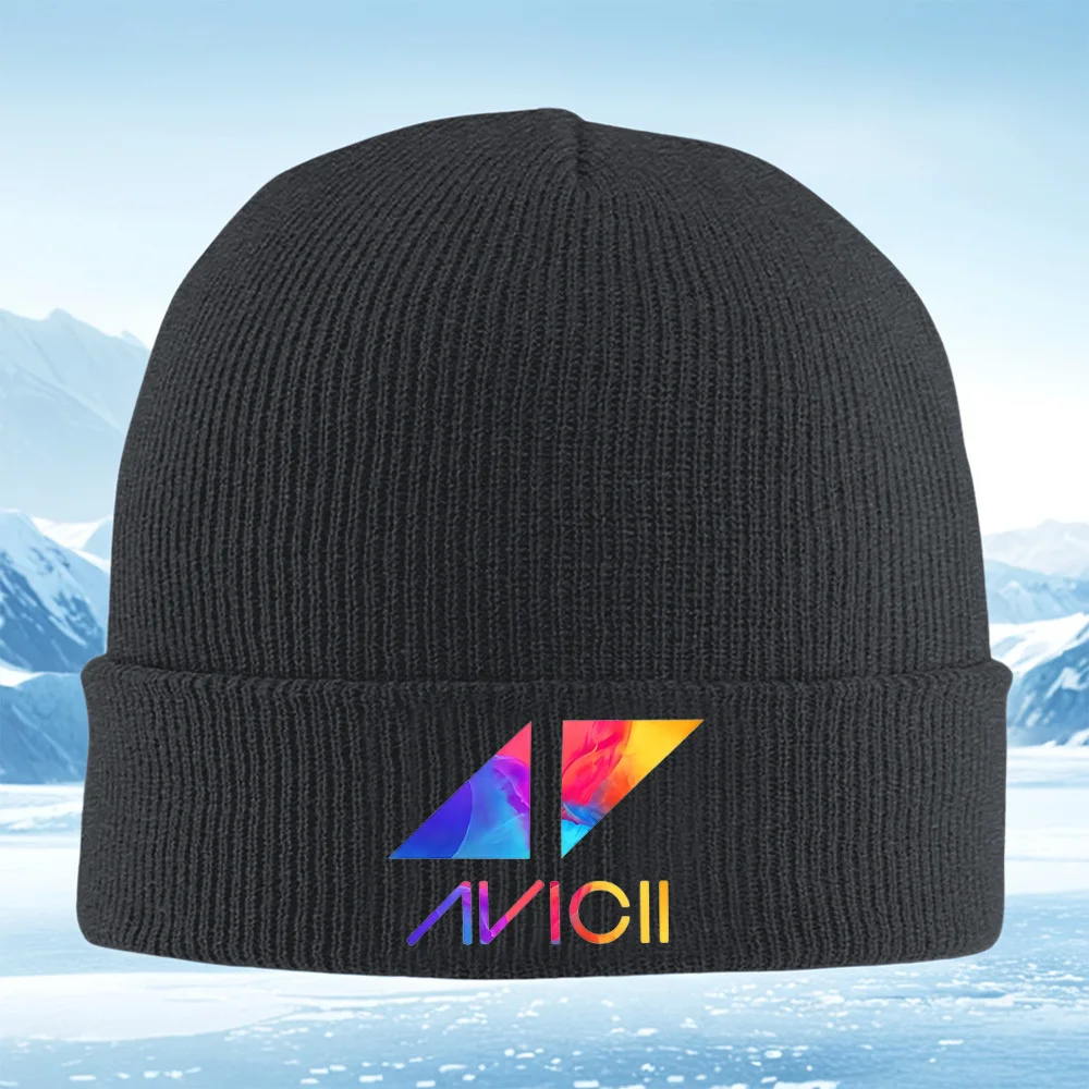 Design astratto del logo musicale colorato Uomo Donna Cappello lavorato a maglia unisex Beanie Pullover Cap Inverno Termico Caldo Natale Outdoor Cycli