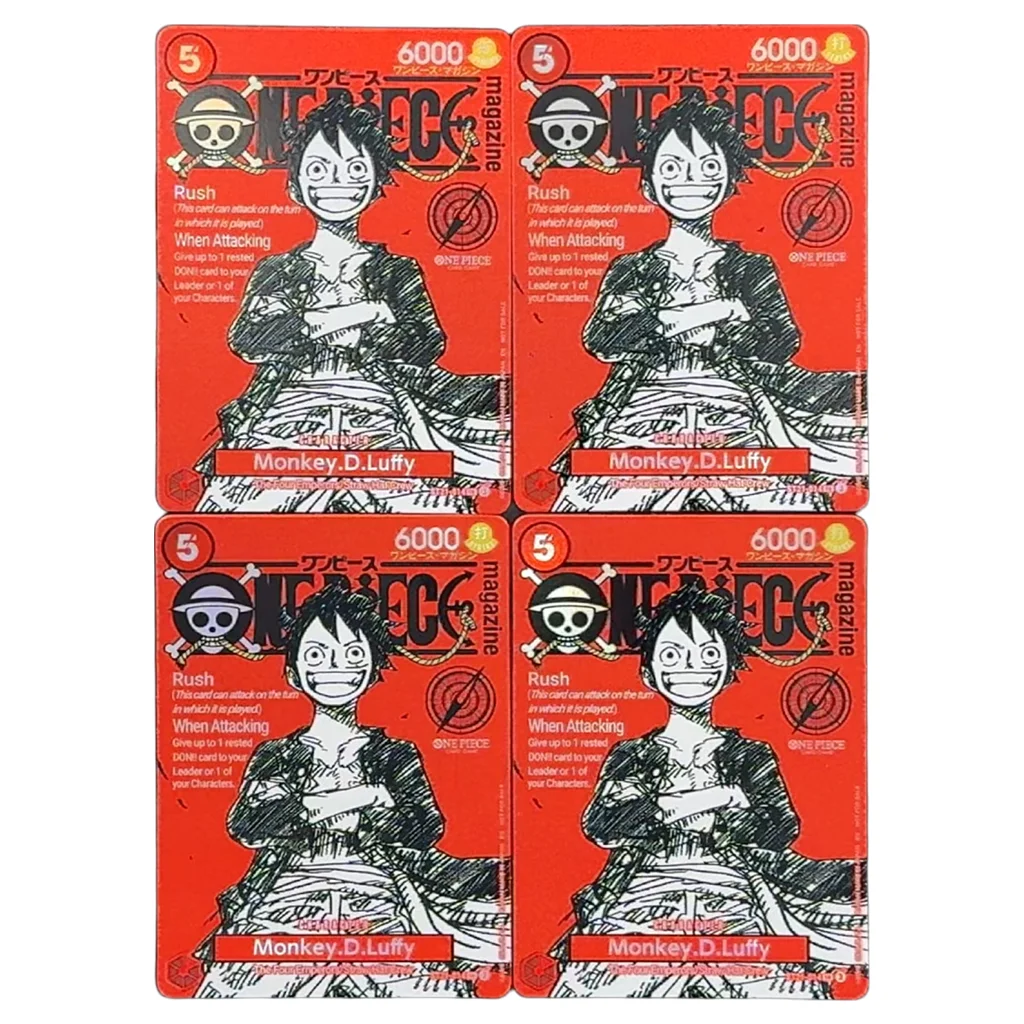 Une pièce TCG OPCG Magazine anglais carte de personnage Luffy ST21-014 carte feuille texturée cartes à collectionner Anime