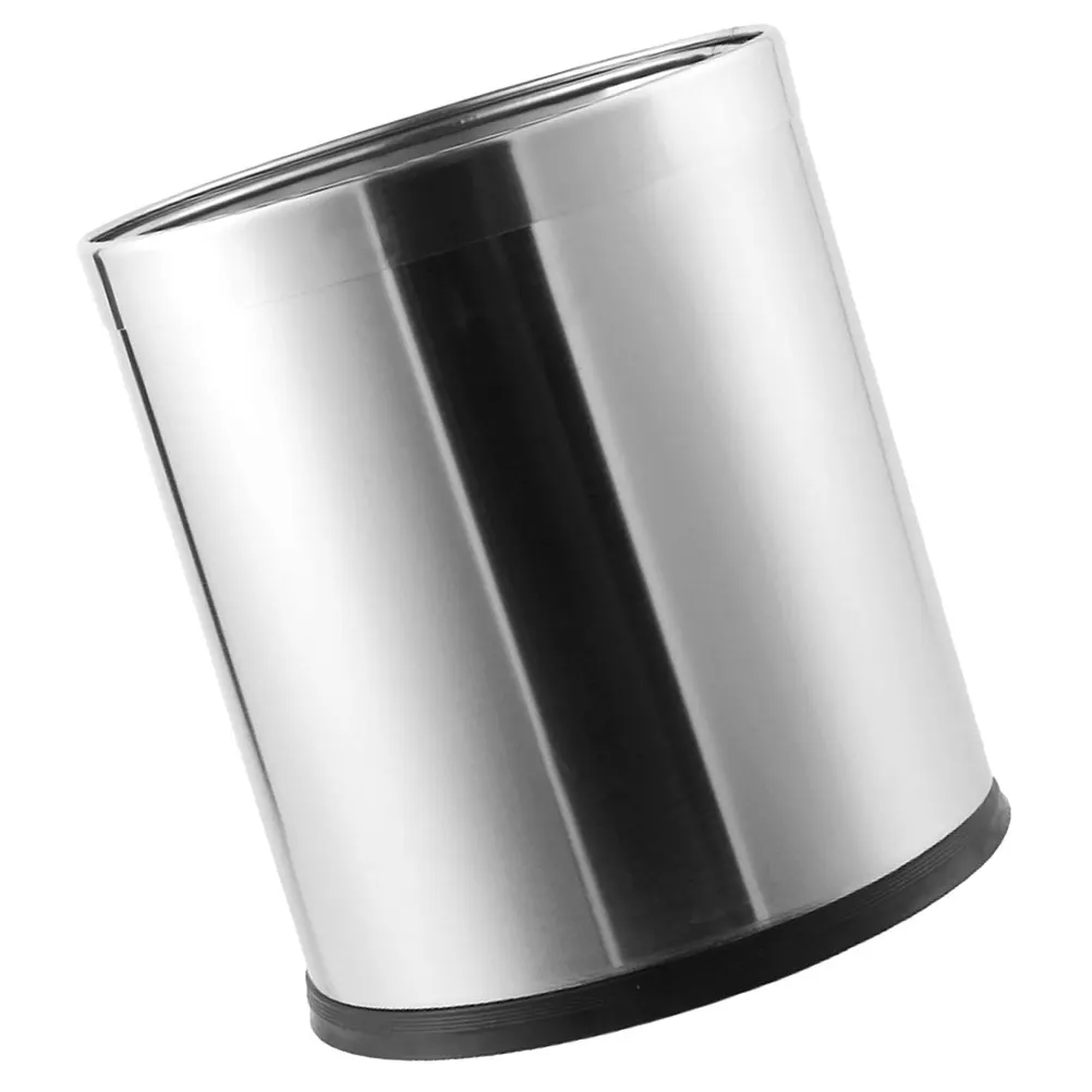 

Stainless Steel Trash Can Modern Compact Waste Basket for Kitchen Bedroom Office Bathroom Home Use Garbage Bin Dustbin