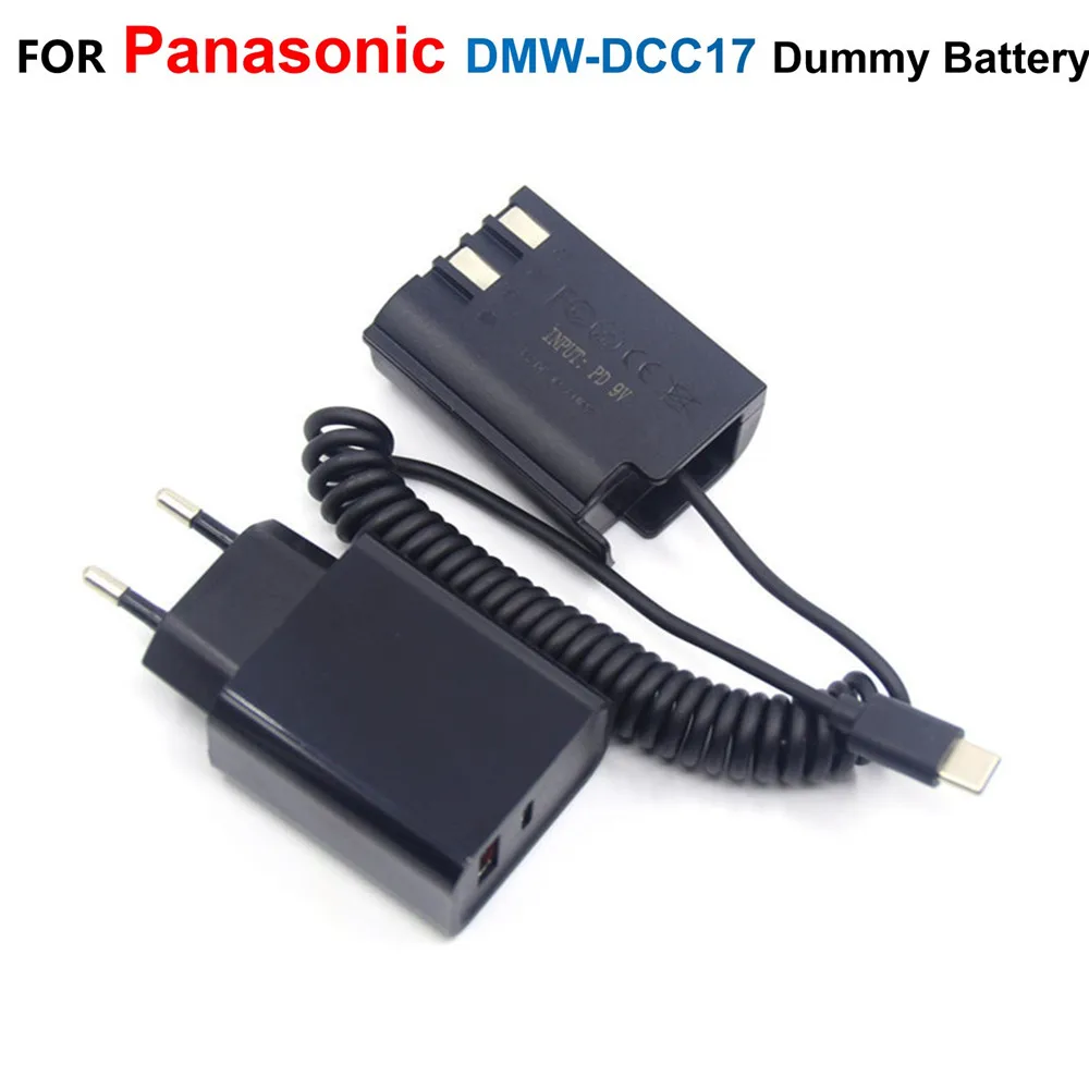 

USB C Power Cable PD Charger Adapter+DMW-DCC17 DC Coupler DMW-BLK22 Fake Battery For Panasonic Lumix GH6 GH6L GH5II DC-S5 S5K