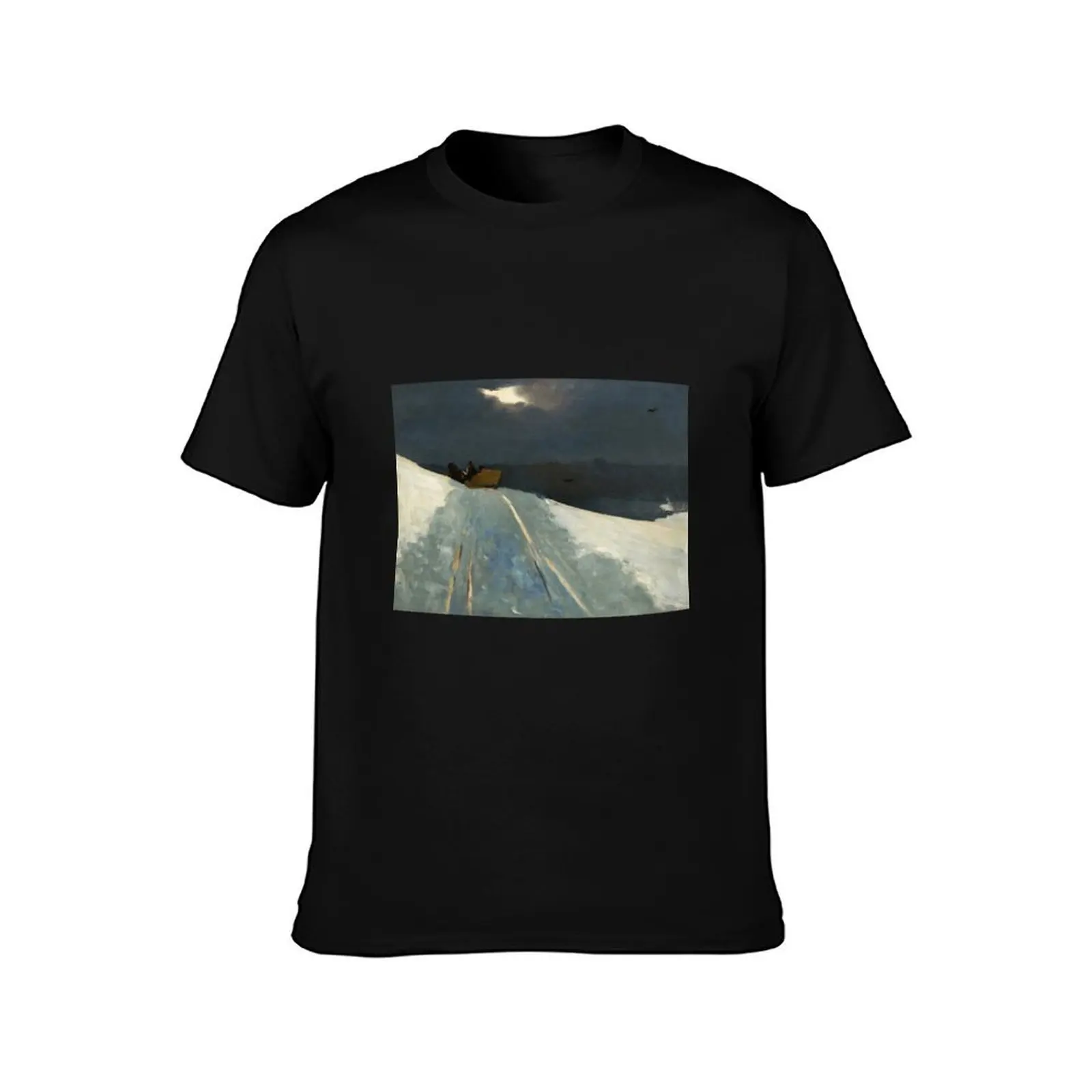 Winslow Homer winter masterpiece The Sleigh Ride in the Moonlight landscape painting T-Shirt Halloween Theme T-Shirt
