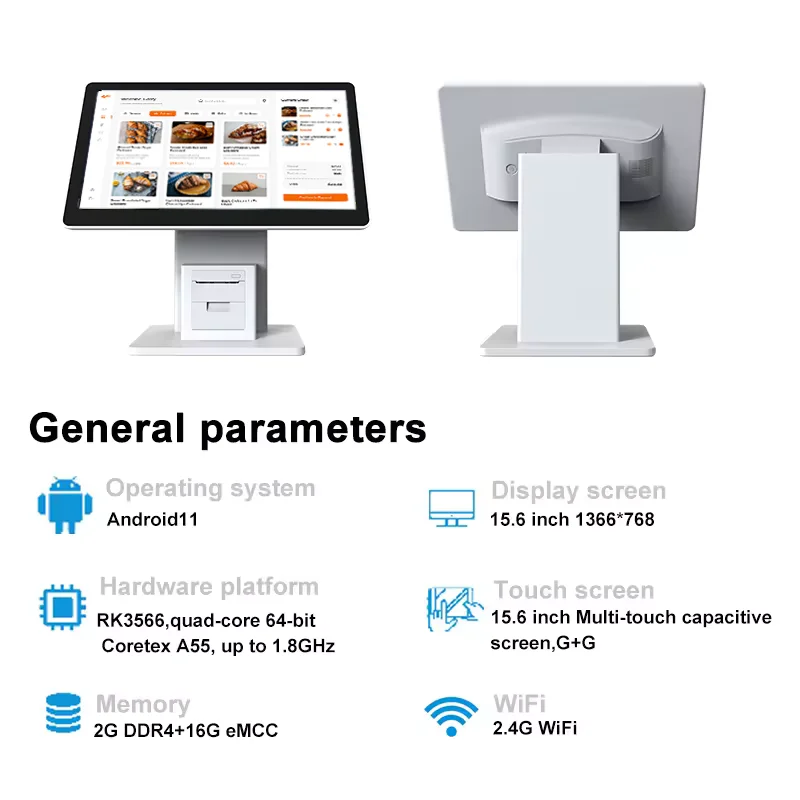 حامل فولاذية أندرويد مكتبي بنظام نقاط بيع مع ثنايا ، طابعة 58 ، نظام نقاط بيع بشاشة تعمل باللمس ، دفع مقابل التجزئة ، ECR ، our"