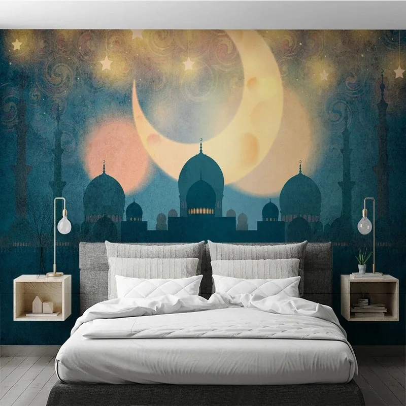 

Custom 3D Arabic Style Hui Muslim Mosque Background Wall Mural TV Wallpaper Home Décor Tapety Papel De Parede Fresco Papel Mural