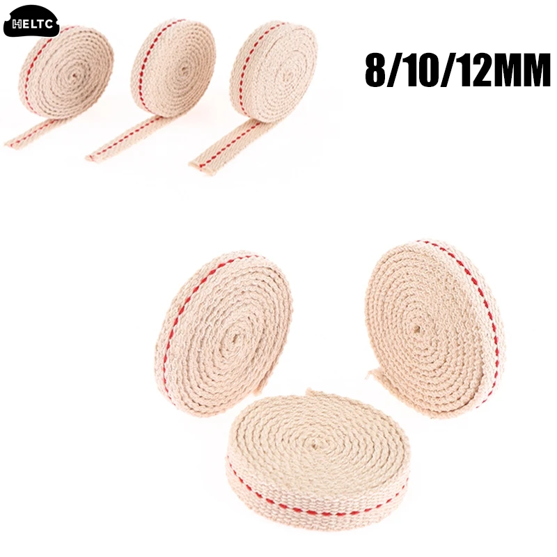 8/10/12MM 1M Kerosene Lamp Wick Braided Cotton Wick Flat Cotton Oil Lamp Wick For Oil Lamp  Lamp Wick Lantern Flat Lamp Wick