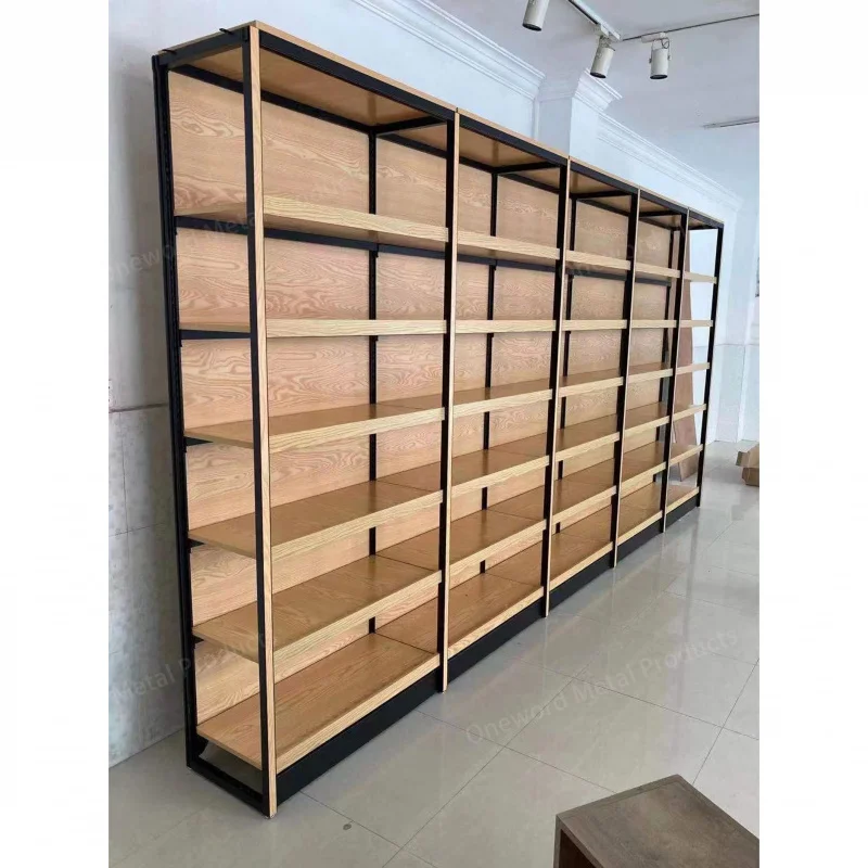 custom.Custom Wooden Retail Shelving Display Shop Shelves Cosmetic Grocery Display Convenience Store Rack Shelves Retail Sto