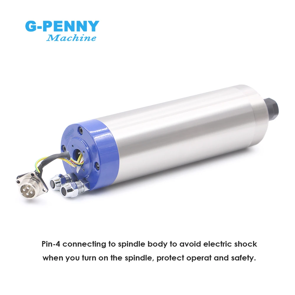 Imagem -05 - G-penny 1.5kw Er16 Motor de Eixo Refrigerado a Água d = 65 mm Peças Rolamentos Série Resfriamento a Água para Trabalho em Madeira Alumínio Cnc
