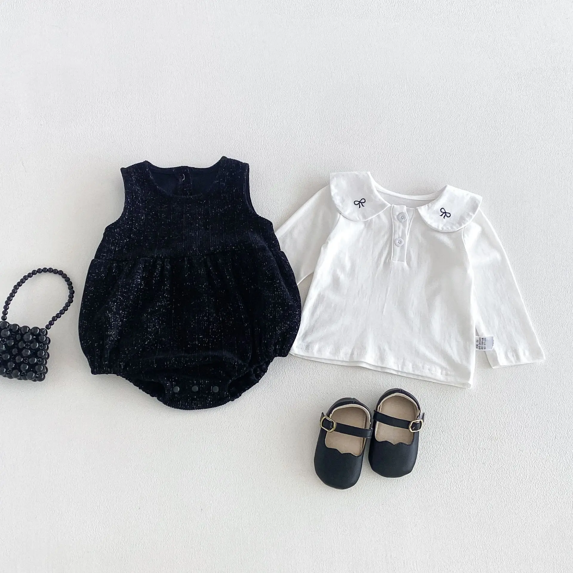 IND Baby Autumn New Set 2026 Sleeveless Ha Yi Long T-shirt Two Piece Set, Western Style Baby Women's Party Climbing Dress
