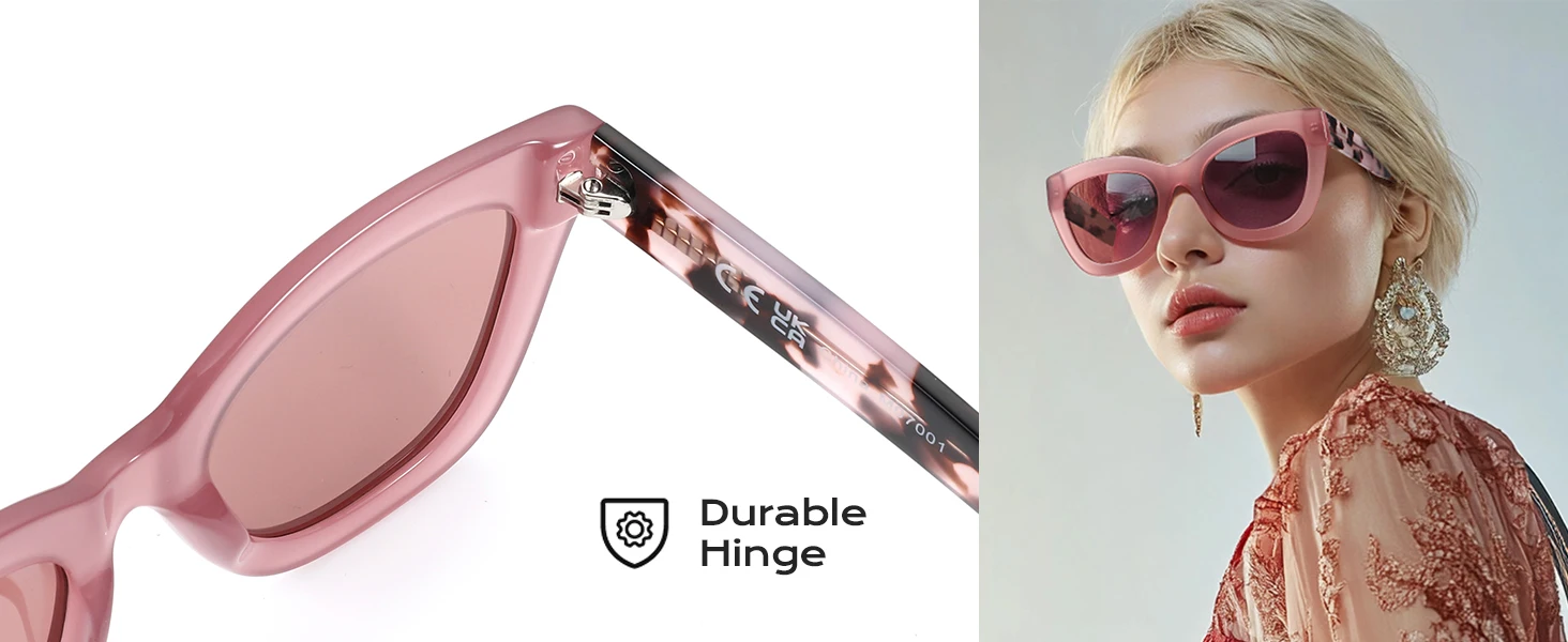 ZENOTTIC Handgefertigte polarisierte Sonnenbrille aus Acetat, modischer quadratischer Schatten, UV400-Schutz, Sonnenbrille für Damen – Detail 6