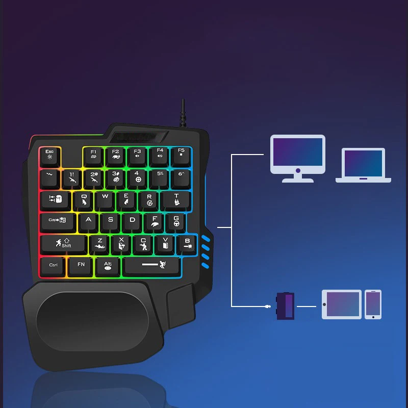 35 key Usb Wired Mobile Game Keyboard And Mouse E-sports Game Key And Mouse Set E-sports Luminous Ergonomic Keyboard Throne