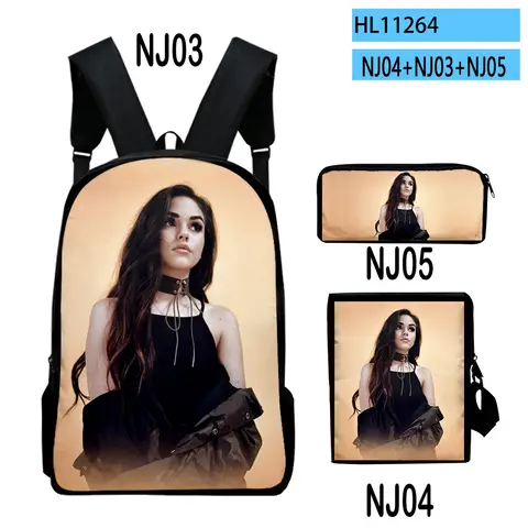 Classic Popular Maggie Lindemann 3D Print 3pcs/Set pupil School Bags Laptop Daypack Backpack Inclined shoulder bag Pencil Case