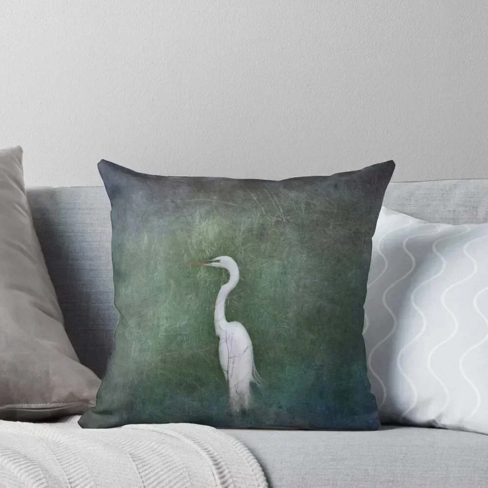 Egret in the Mist Throw Pillow Luxury Cushion Cover Cushions For Decorative Sofa Covers For Sofas Couch Pillows pillow