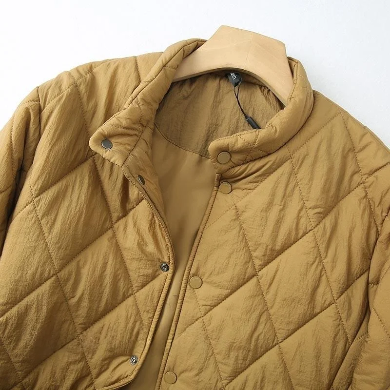 

Зимняя водонепроницаемая куртка из смесовой шерсти и шелка с наполнителем, легкая, с воротником-стойкой, мужская хлопковая верхняя одежда для пар, для бизнеса и повседневной носки