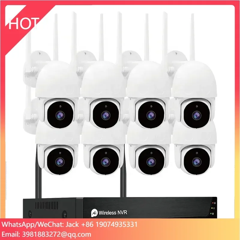 Tuya Smart Home 8 Pcs Wifi Ptz Camera System Ip Camera Kit 2MP 8CH Nvr Surveillance Night Vision