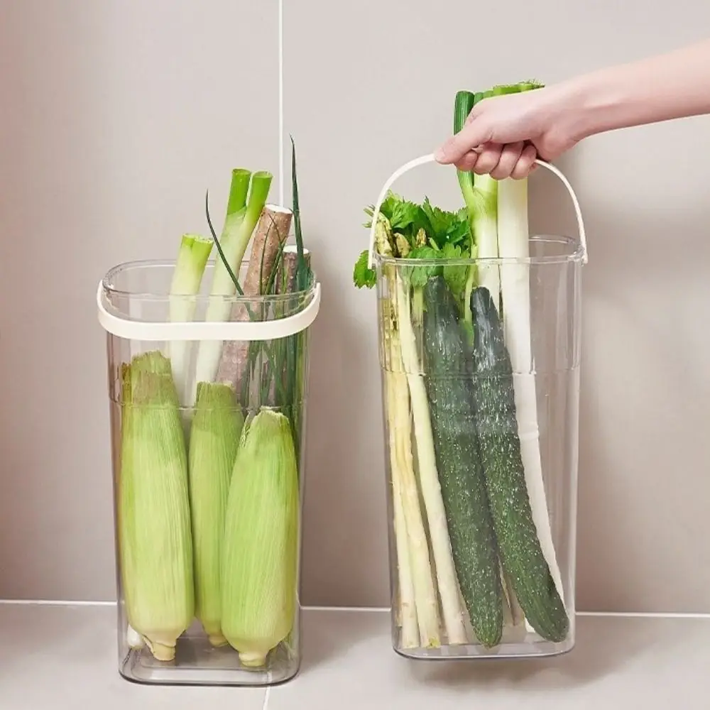Plastic Scallions Yam Storage Box Handheld Space Saving Onion Yam Storage Bucket Large Capacity Transparent Storage Box Bathroom