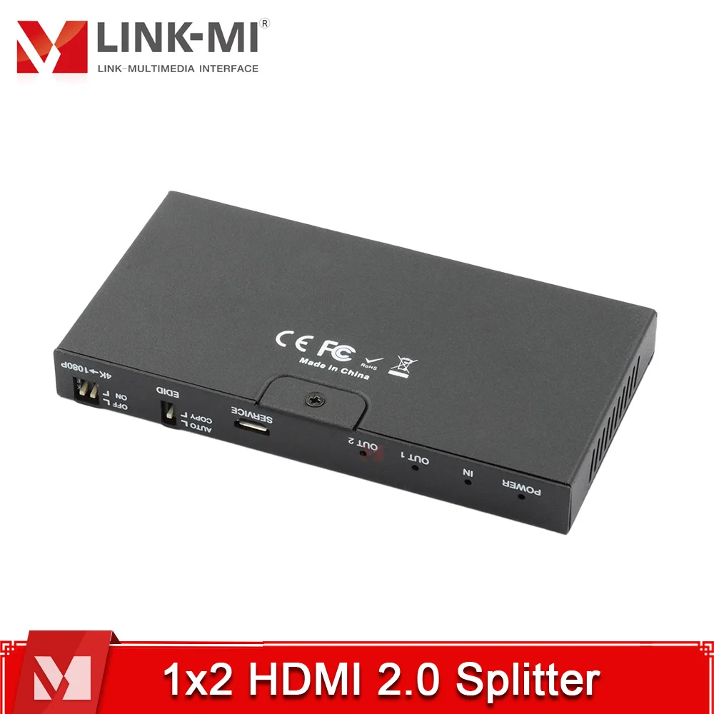 4K HDMI 2.0 Splitter 1x2/مستخلص الصوت، LPCM، DTS، تجاوز الإخراج ووظيفة قشارة سفلية 4K إلى 1080P عبر مفتاح الاتصال على اللوحة #1