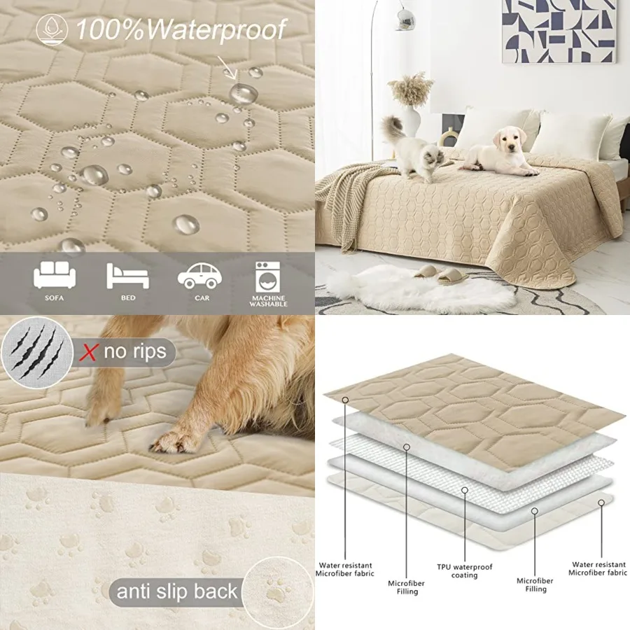 

Waterproof and Non-Slip Dog Bed Cover and Pet Blanket Sofa Pet Bed Mat car Incontinence Mattress Protectors Furniture Couch Cov