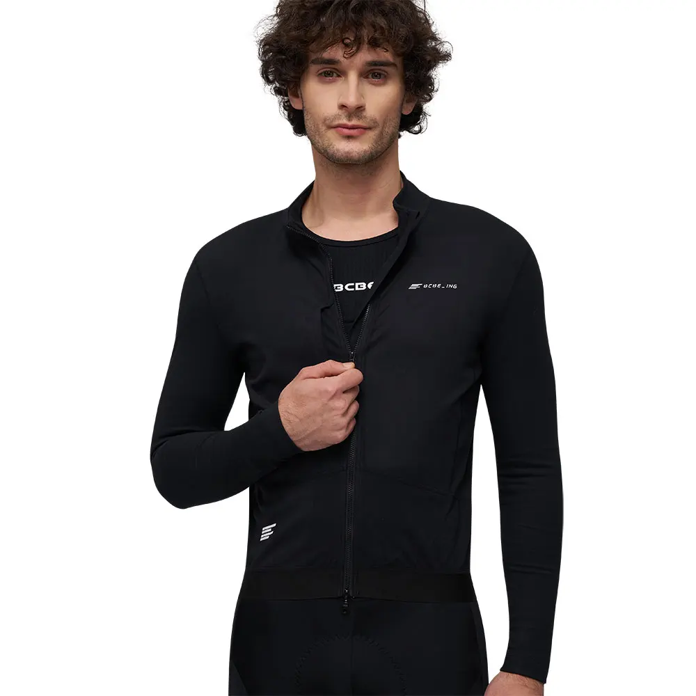 BCBE-ING Winter Thermal Fleece Cycling Jerseys Long Sleeve Race Fit Breathable Bicycle Clothing Warm Bike Jersey YKK Two Way Zip