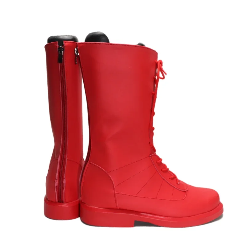 Dare diavolo Cosplay Matt Murdock Scarpe da supereroe Stivali Uomo Ragazzi Carnevale di Halloween Stivali rossi fatti a mano