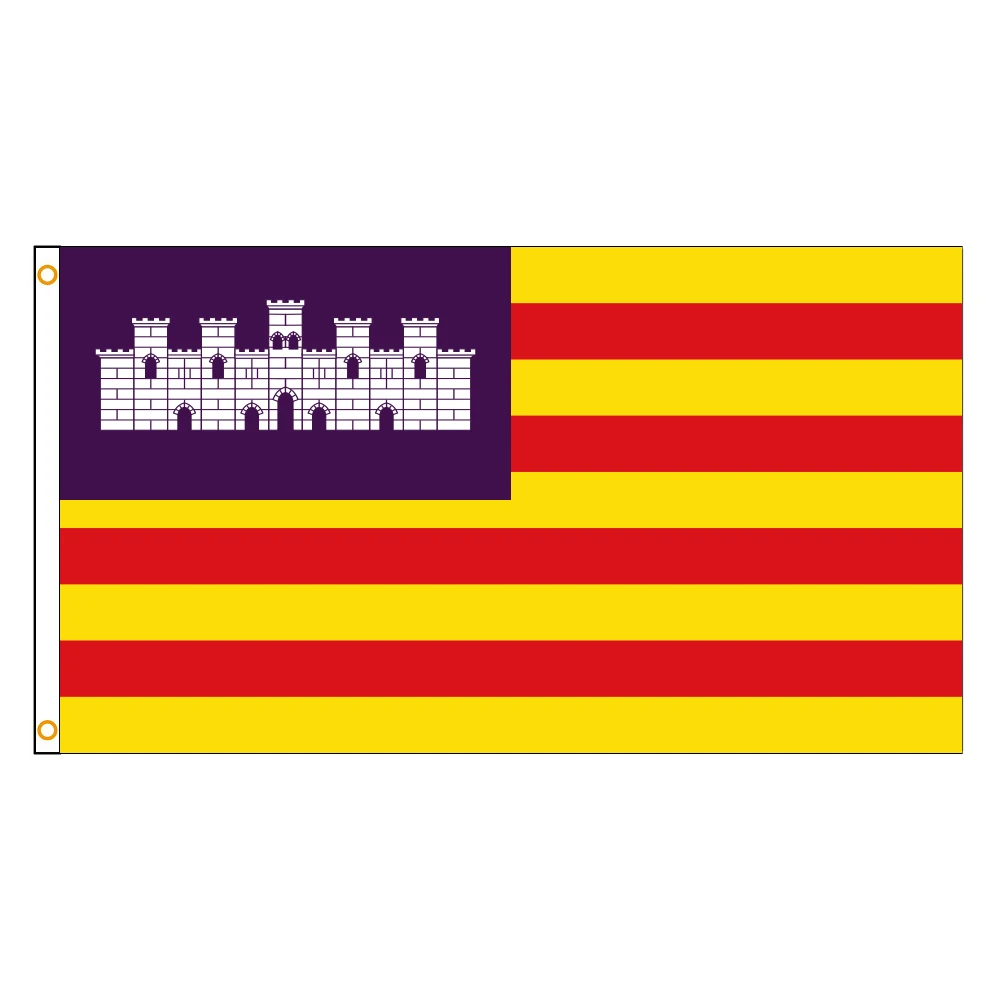 FLAGDOM  3X5Fts  90X150cm Spain Spanish Flag of the Balearic Islands