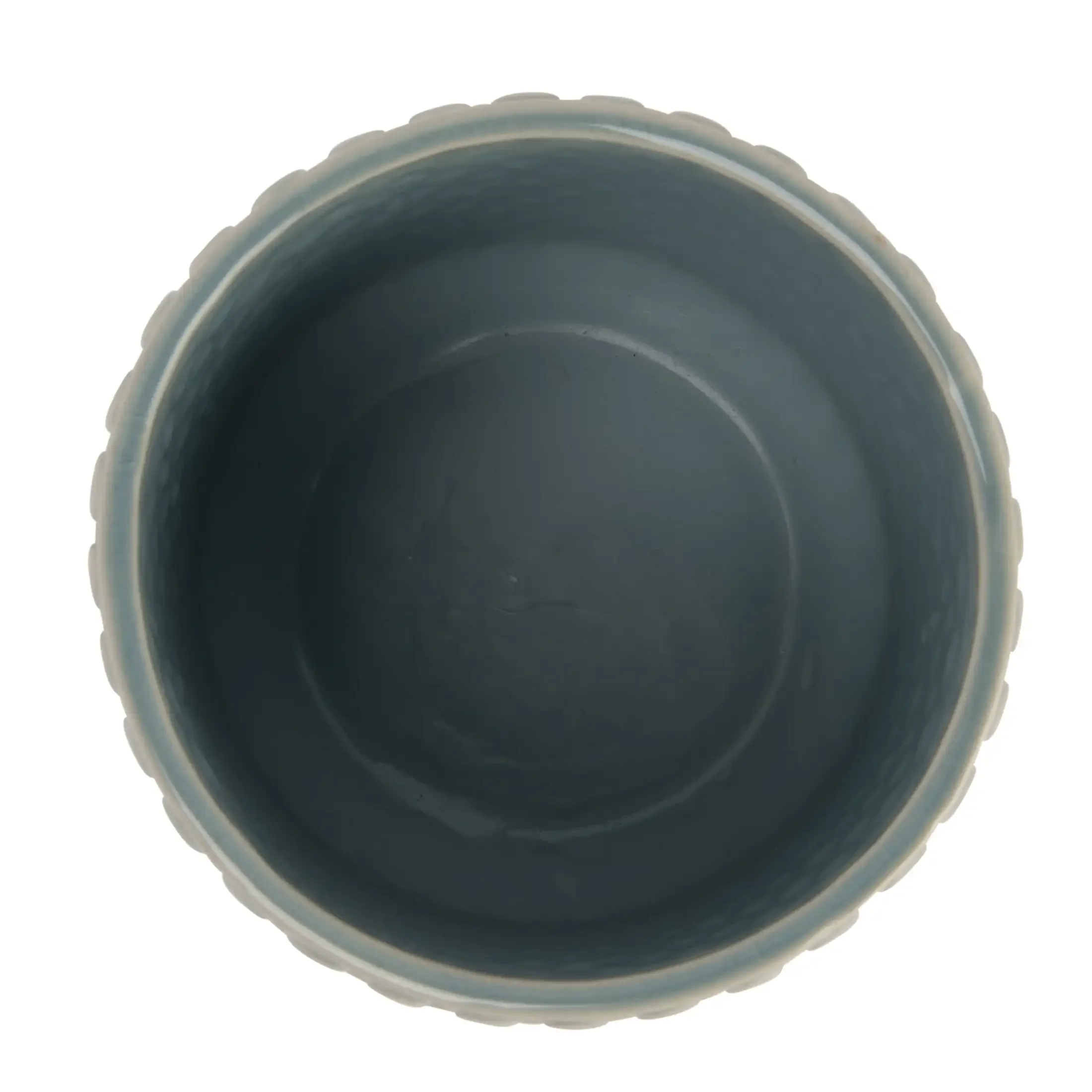 Maceta Redonda de Gres con Lunares، وعاء نباتات Azul Cielo