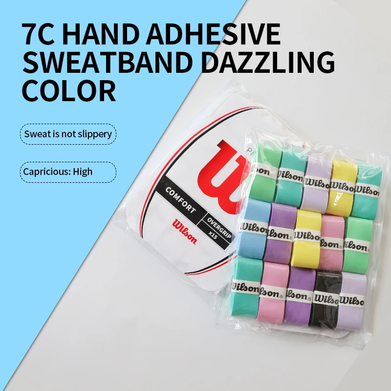 15pc wilson Tennis Racket Overgrip Badminton Racket Sweatband Adhesive PU Smooth Fishing Rod Handle Wrapped Grip Tennis Overgrip
