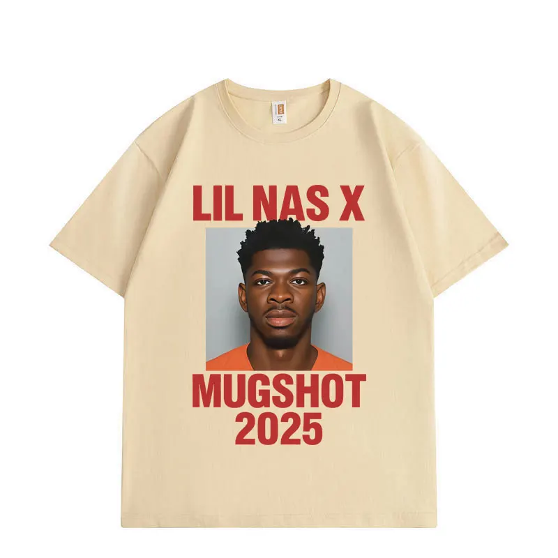 مغني الراب ليل ناس X ميرش تي شيرت الرجال النساء الملابس عالية الجودة موضة تي شيرت الصيف عادية فضفاض القطن قصير الأكمام تي شيرت
