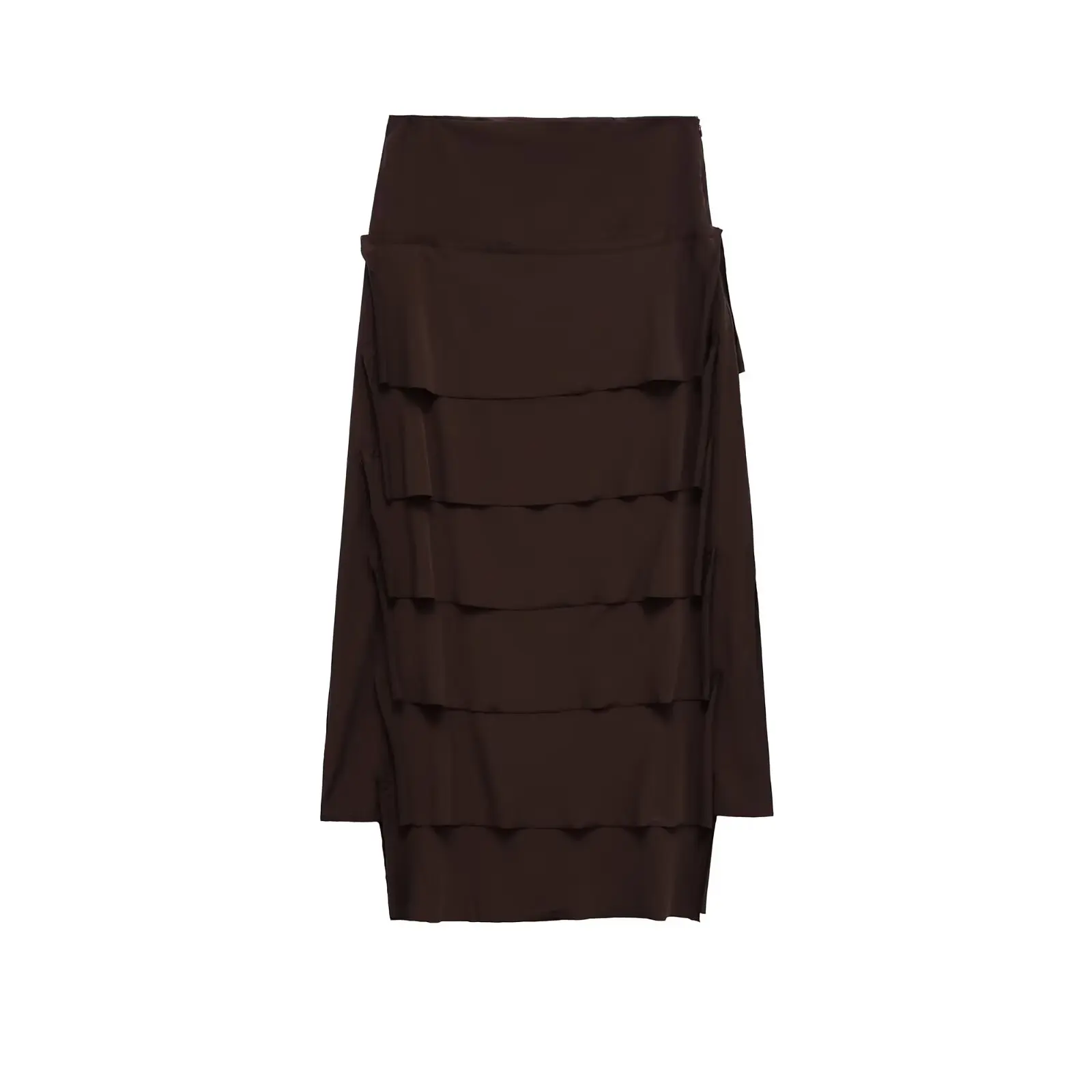 

Vintage Coffee Long Skirt For Women Elegant Tierred Casual Layered Cake Skirt Female 2025 New Summer Streetwear Chic Midi Skirts